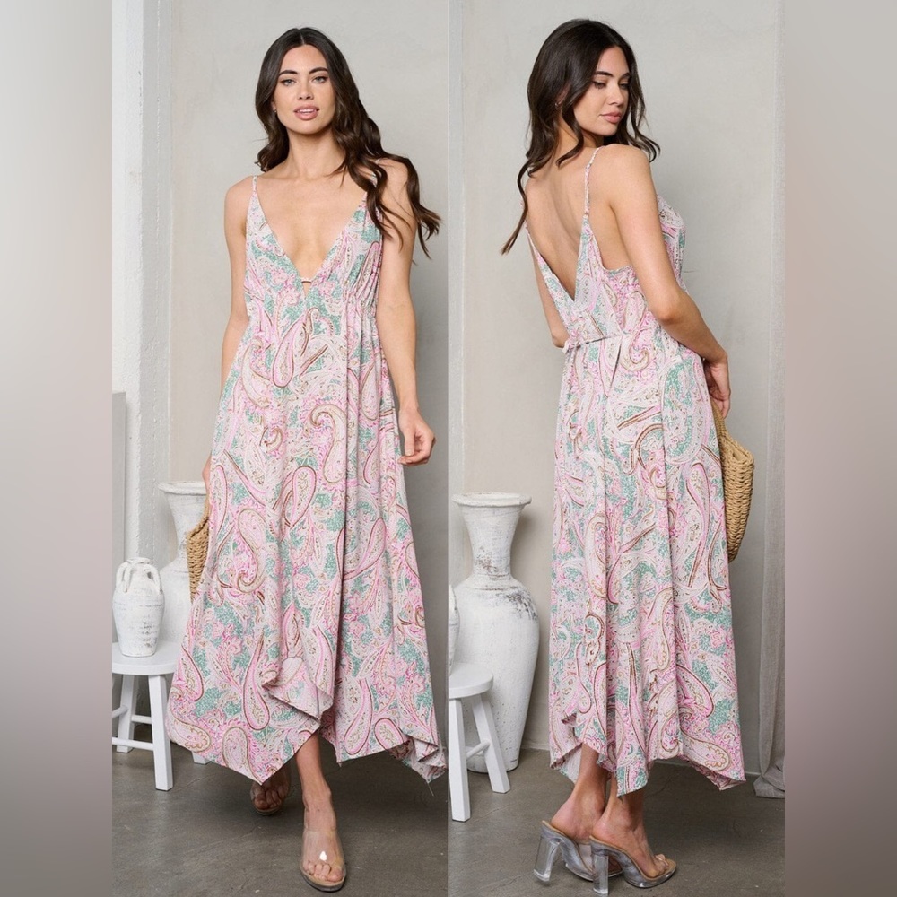 3-Pack Paisley Print Maxi Dress